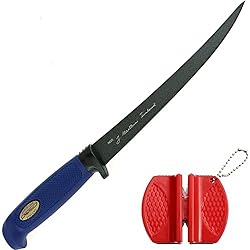 Marttiini Martef 36cm Filetiermesser, Klinge 23cm, beschichtet + LANSKY Crock Stick Messerschärfer/Filleting Knife & Sharpener Combo