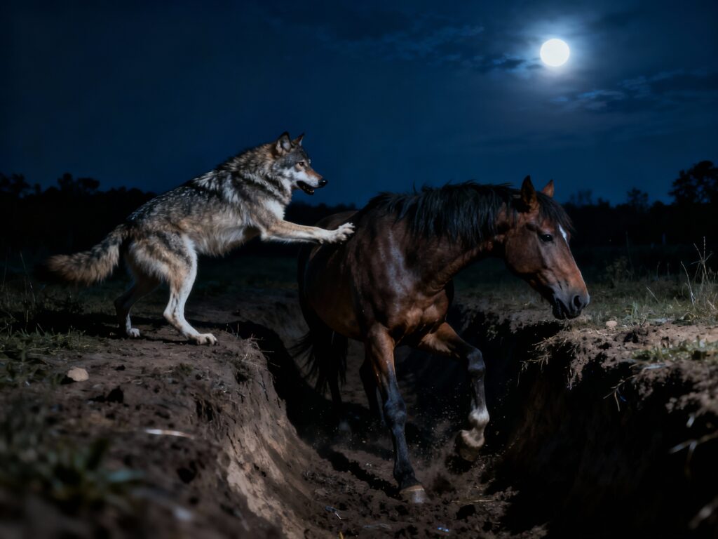 Wolfsangriff auf Pferd in Stade